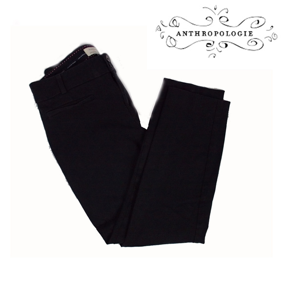 Anthropologie Black Slacks Slim Fit Size 4 - Picture 1 of 7